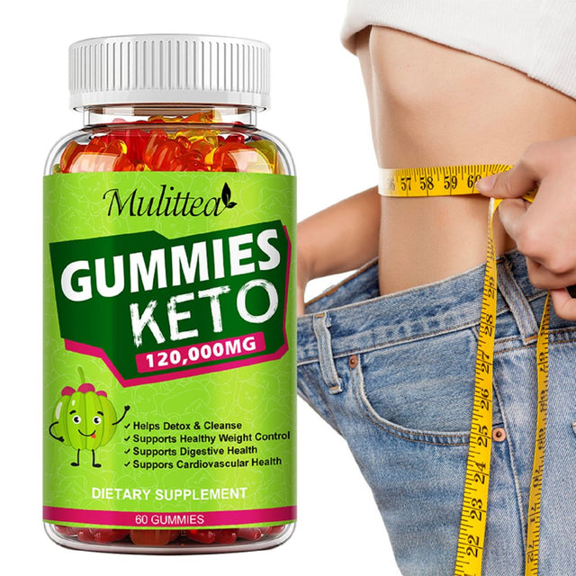 Mulittea Keto Gummies Weight Loss Supplement 120,000 Mg, Fat Burn, Detox & Cleanse - 60 Gummies