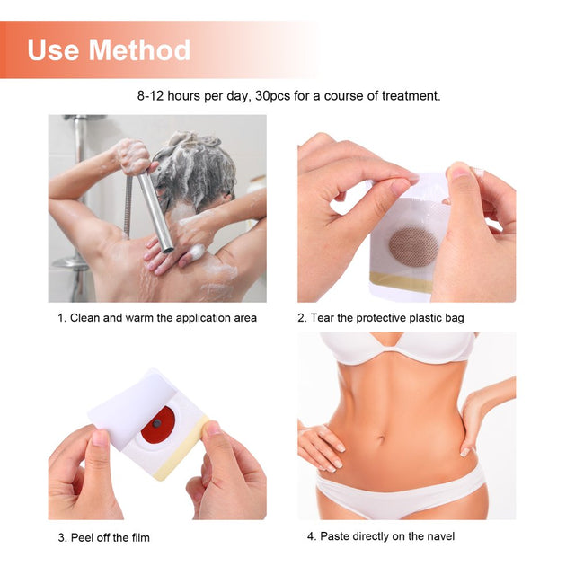 Walmeck 30Pcs Slim Patch Navel Sticker -Obesity Fat Burning for Losing Weight Abdomen Slimming Patch Paste Belly Waist