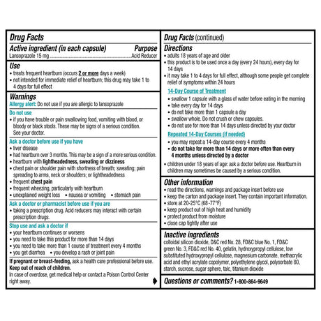 PREVACID 24HR Lansoprazole Delayed-Release Capsules, 15 Mg