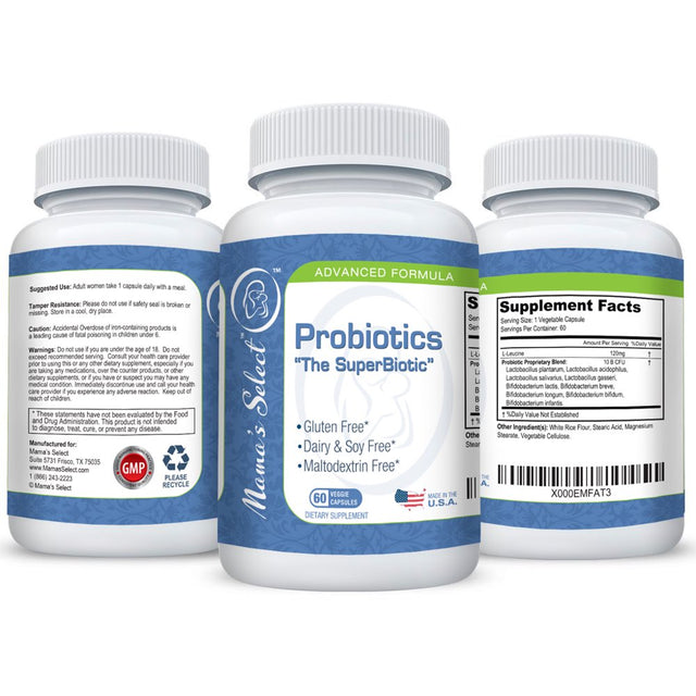 Mama'S Select Probiotics - for Pregnant, Postnatal & Breastfeeding Women - Mom and Baby Immune Support - Digestive Enzymes - 10 Billion Cfus