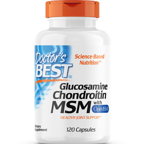 Doctor'S Best Glucosamine Chondroitin MSM with Optimsm, Joint Support, Non-Gmo, Gluten Free, Soy Free, 120 Caps