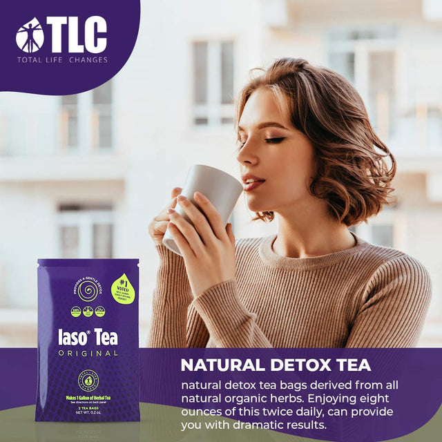 Total Life Changes Control Kit, IASO Natural Herbal Detox Tea Bags (5 Packs-2 Each) & Resolution Drops for Cut Cravings & Lose Weight