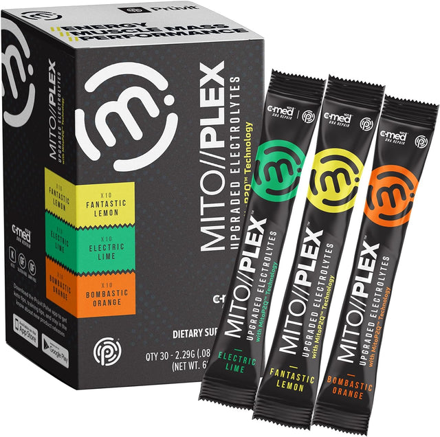 Pruvit MITO//PLEX® Citrus Pack Upgraded Electrolytes with Mitop2Q Technology – with Pure Therapeutic Ketones for Bones Growth, Energy Boost, and Immune System