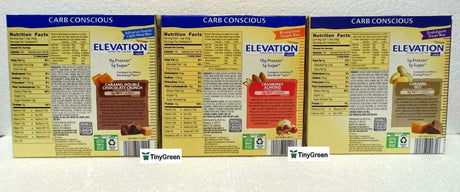 Elevation by Millville Protein Bars Carb Conscious 3 Variety Flavors Bundle (Pack of Three)