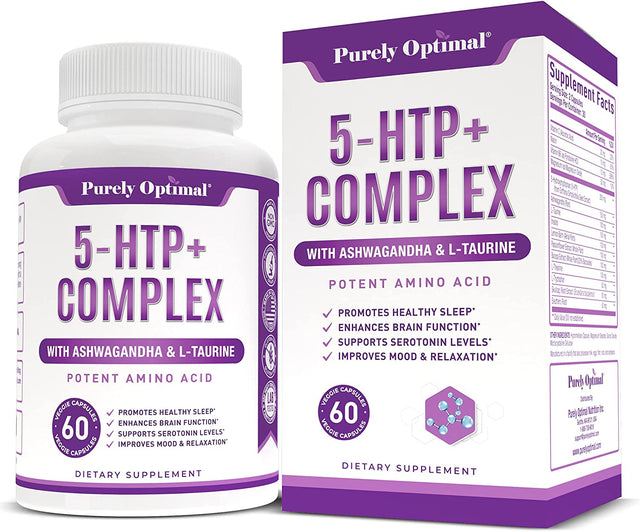 Premium 5-HTP plus Supplement 250Mg Maximum Strength - Sleep Aid, Mood Boost, Promotes Calm & Relaxation, Stress Management Support - Enhanced with Vitamin B6, Gluten Free, Non-Gmo, 60 Veggie Caps