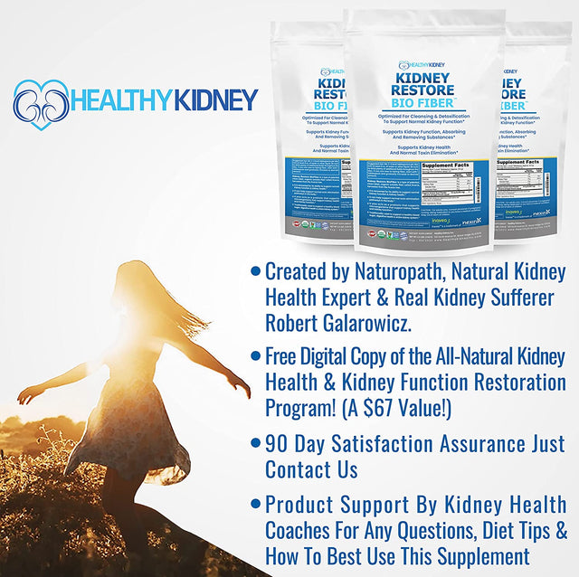 Kidney Restore Bio Fiber 2.5 LBS Restorative Kidney Support and Kidney Cleanse a Kidney Supplement to Remove Waste, Kidney Cleanse, Kidney Health Supplement