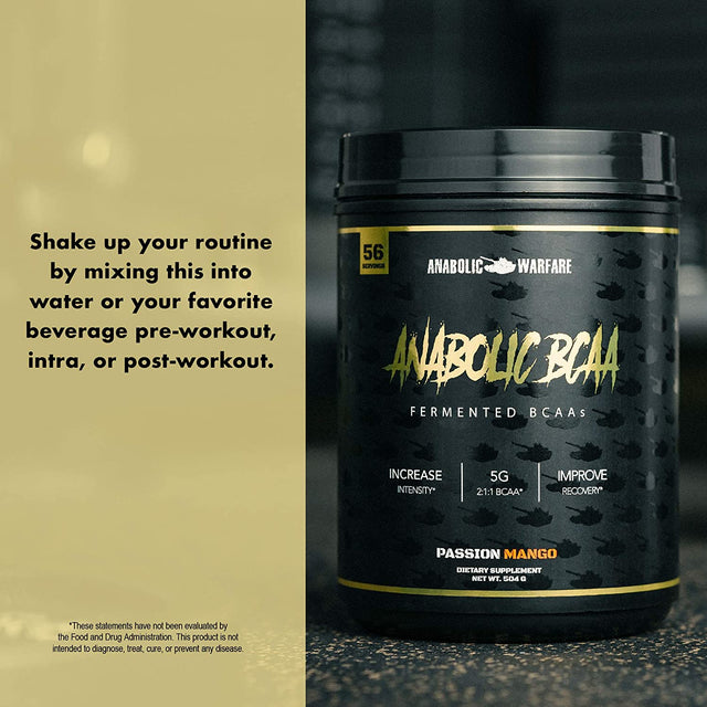 Anabolic Warfare Anabolic BCAA Powder Supplement Bcaas Amino Acids to Fuel Your Workout and Support Muscle Recovery (Strawberry Watermelon - 56 Servings)