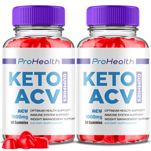 (2 Pack) Prohealth Keto ACV Gummies - Apple Cider Vinegar Supplement for Weight Loss - Energy & Focus Boosting Dietary Supplements for Weight Management & Metabolism - Fat Burn - 120 Gummies