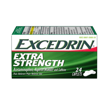 Excedrin Pain Reliever Aid Acetaminophen Caplets Extra Strength, 24 Count