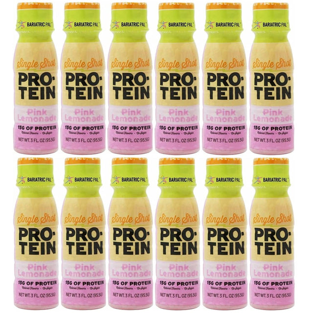 Bariatricpal Ready-To-Drink 15G Whey Protein & Collagen Shots - Pink Lemonade (12 Bottles)