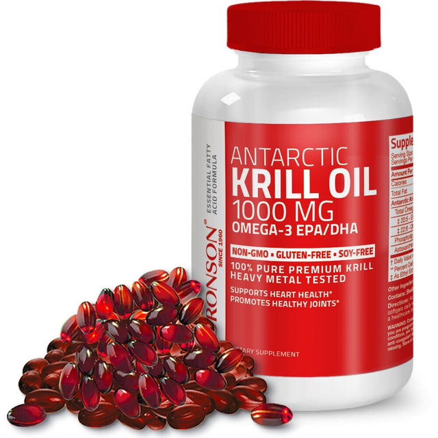 Bronson Antarctic Krill Oil 1000Mg with Omega-3S EPA, DHA and Astaxanthin, 180 Count