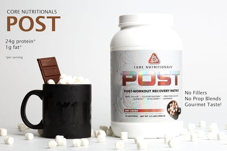 Core Nutritionals Post Post-Workout Recovery Matrix with Cyclic Dextrin®, Velositol®, for Optimum Protein Absorption, Glycogen Replenishment, Muscle Recovery 20 Servings (Hot Cocoa)