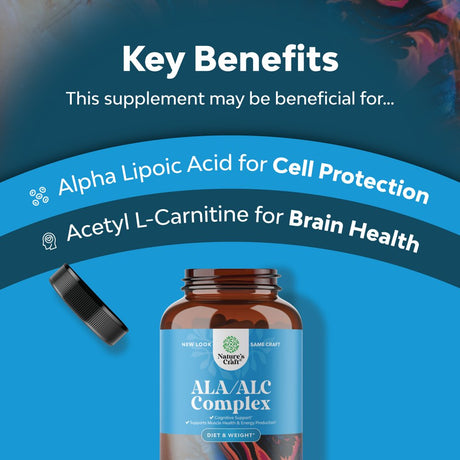 Acetyl L-Carnitine / Alpha Lipoic Acid - Nature'S Craft ALA / ALC Amino Acid Supplement 60Ct Capsules