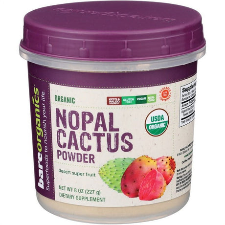 Bareorganics Organic Nopal Cactus Powder 8 Oz Pwdr