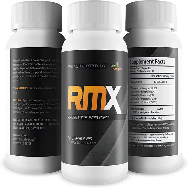 RMX Pro - Premium Male Formula with Both Probiotics & Prebiotics to Help Support Male Health - Our Best Probiotics for Men - Mood Support - Gut Support - Immune Support