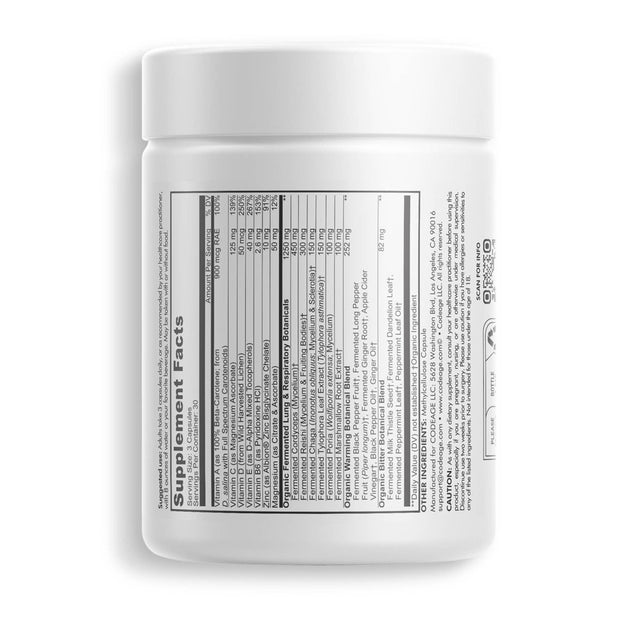 Codeage Lungs Vitamins, Milk Thistle, Zinc, Magnesium, Ginger, Mushrooms, Peppermint & Organic Herbs, 90 Ct