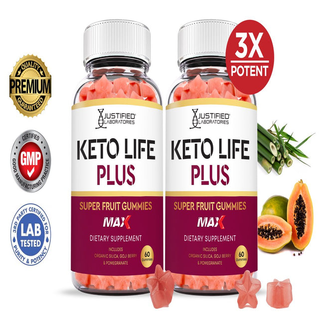 (2 Pack) Keto Life plus Keto Max Gummies Dietary Supplement 120 Gummys