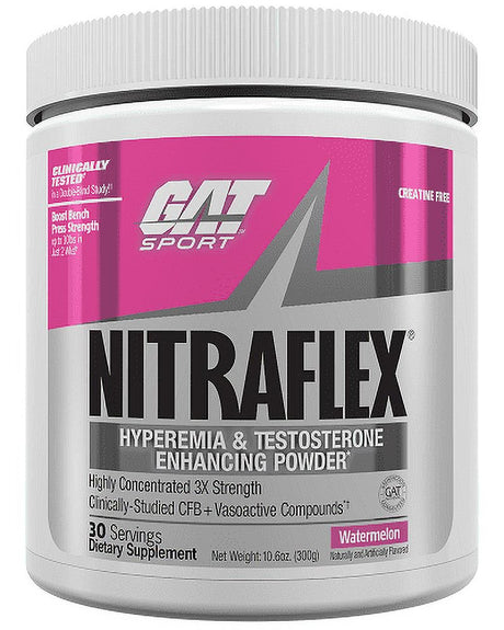 GAT Sport Nitraflex Test Booster Powder, Watermelon, 30 Servings