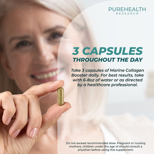 Marine Collagen and Hyaluronic Acid Supplements, Aloe Vera Leaf Gel and Vitamin E Collagen Peptides Pills by Purehealth Research