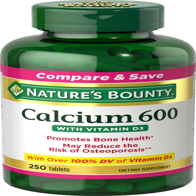 Nature'S Bounty Calcium 600 + Vitamin D3 Tablets, 600 Mg, 250 Ct