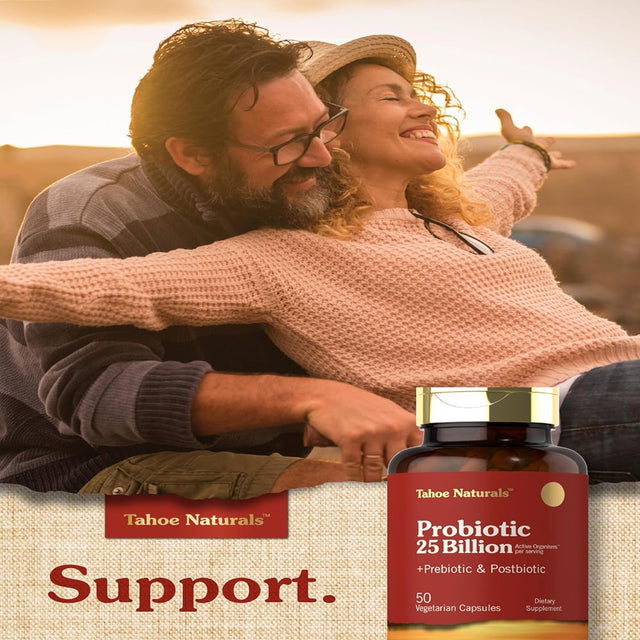 Prebiotic, Probiotic & Postbiotic | 25 Billion CFU | 50 Vegetarian Capsules | Tahoe Naturals by Carlyle