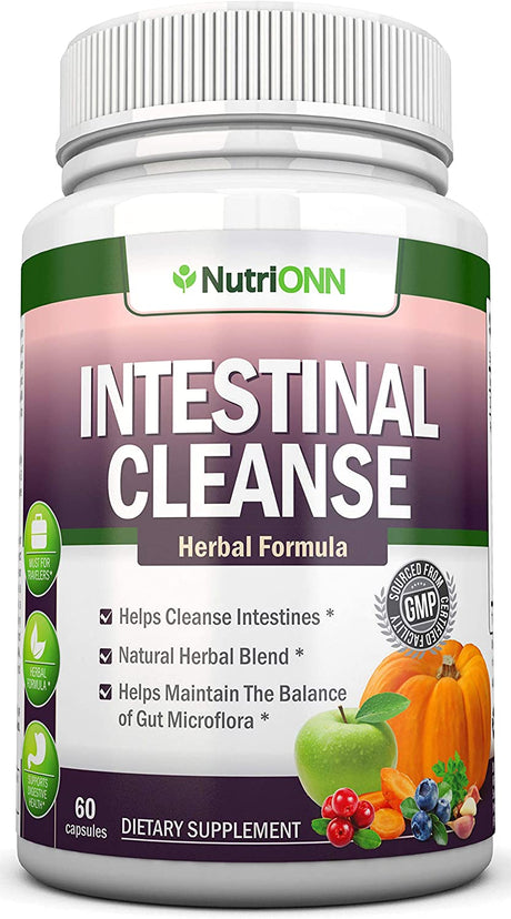 Intestinal Cleanse - All Natural Herbal Detox Formula - Full 10-Day Detox Program - Wormwood, Cranberry, Paul D'Arco, Goldenseal, Garlic, Black Walnut Hull, Echinacea and 10 Other Natural Ingredients