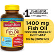 Nature Made Burp Less Ultra Omega 3 Fish Oil 1400 Mg Softgels, Fish Oil Supplements, 100 Count