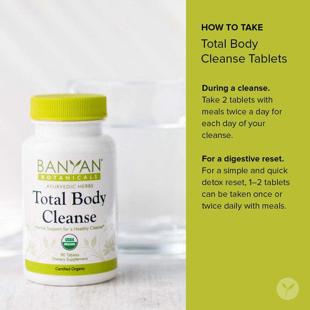 Banyan Botanicals Total Body Cleanse – Organic Detox Supplement with Amla & Manjistha – Supports Ayurvedic Cleanses, Detoxification, & Liver Function* – 90 Tablets – Non GMO Sustainably Sourced Vegan