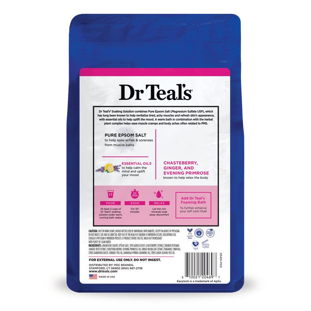 Dr Teal'S Menstrual Relief Epsom Salt Soaking Solution with Herbal Plant Complex, 3 Lbs