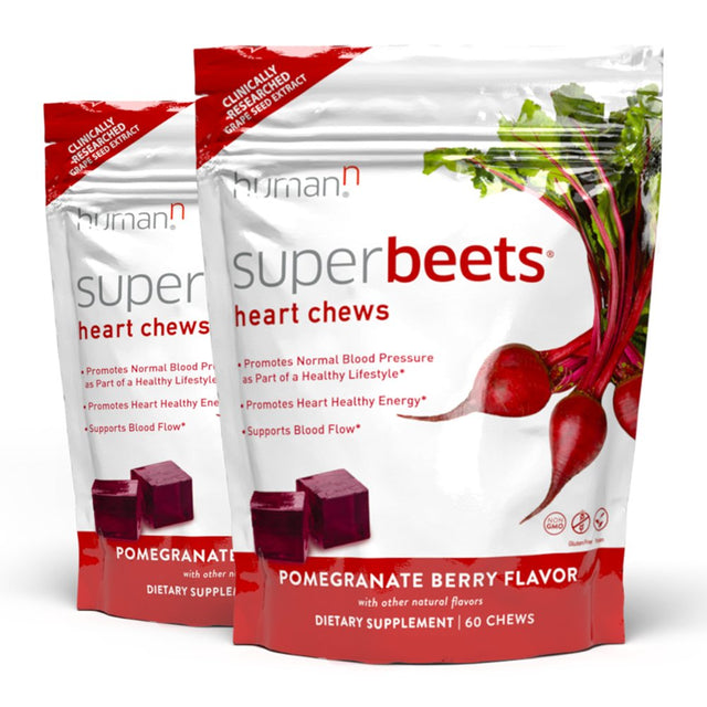 Humann Superbeets Heart Chews Daily Blood Pressure Support for Circulation - 120 Count