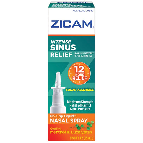 Zicam Intense Sinus Nasal Spray Relief, Menthol & Eucalyptus, 0.5 Oz, 3 Pack