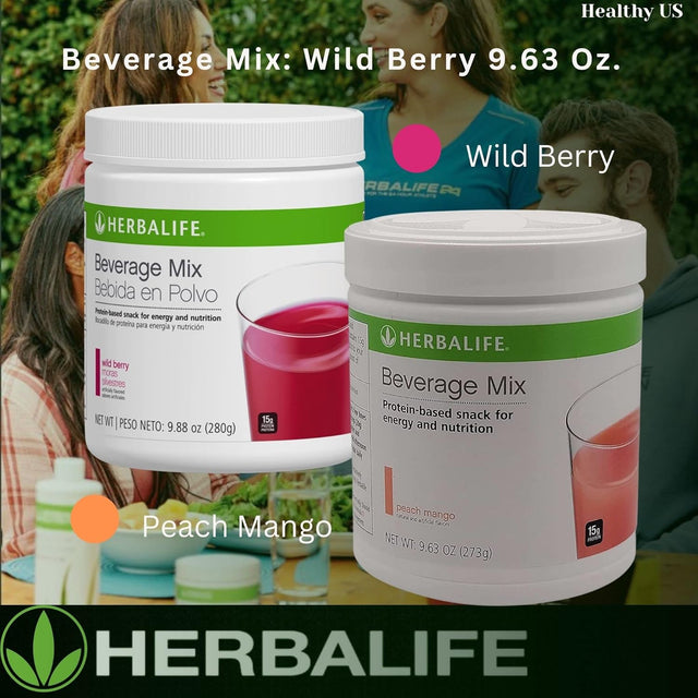 HERBALIFE Beverage Mix: Wild Berry 9.88 Oz.(280G) Protein-Based Snack for Energy and Nutrition, Helps Satisfy Hunger Cravings between Meals, 0 Sugar, Naturally Flavored