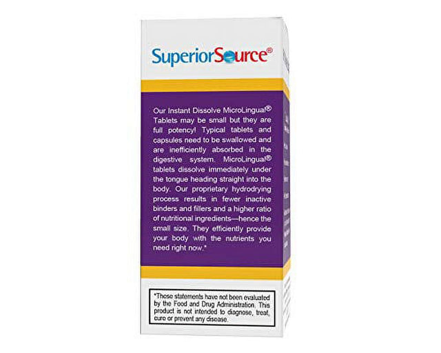 Superior Source No Shot Vitamin B12 Methylcobalamin (5000 Mcg), B6, Folic Acid, Quick Dissolve Sublingual Tablets, 60 Ct, Increase Energy, Healthy Heart, Boost Metabolism, Stress Support, Non-Gmo