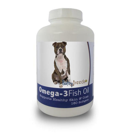 Healthy Breeds 840235142010 Staffordshire Bull Terrier Omega-3 Fish Oil Softgels, 180 Count