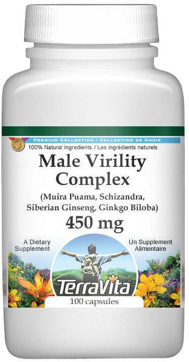 Male Virility Complex - Muira Puama, Schizandra, Siberian Ginseng, Ginkgo Biloba - 450 Mg (100 Capsules, ZIN: 511971) - 2-Pack