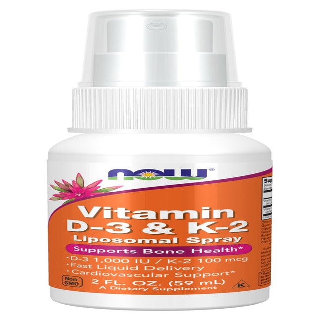 NOW Supplements, Vitamin D-3 & K-2 Liposomal Spray 1,000 IU/100 Mcg, Supports Bone Health*, 2-Ounce