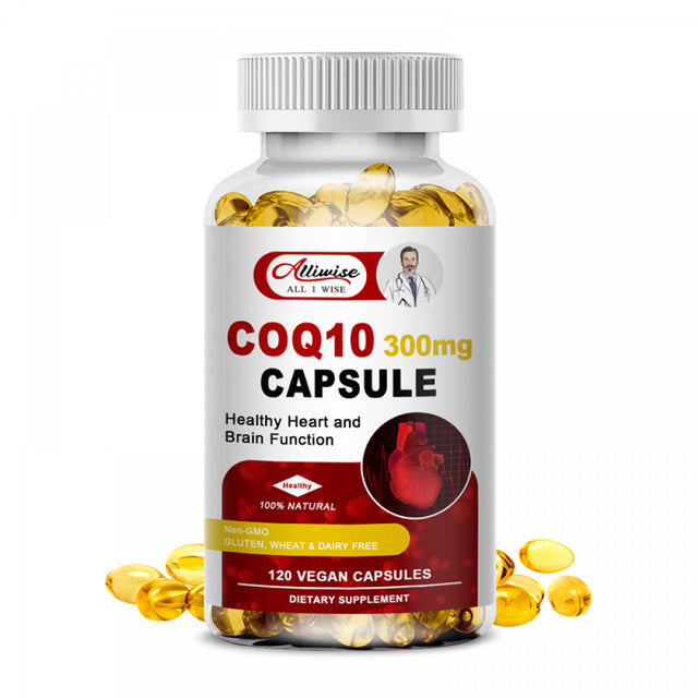 Alliwise Coq10 Capsules 300Mg,For Heart Health Antioxidant Coq10 Softgel Diet Supplement - 120 CT