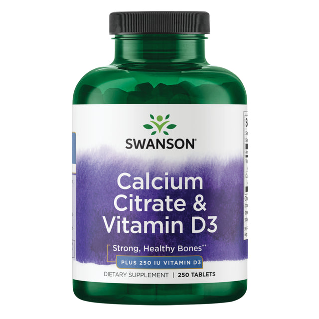 Swanson Calcium Citrate and Vitamin D 250 Tablets