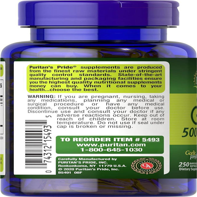 Puritan'S Pride Odorless Garlic 500 Mg