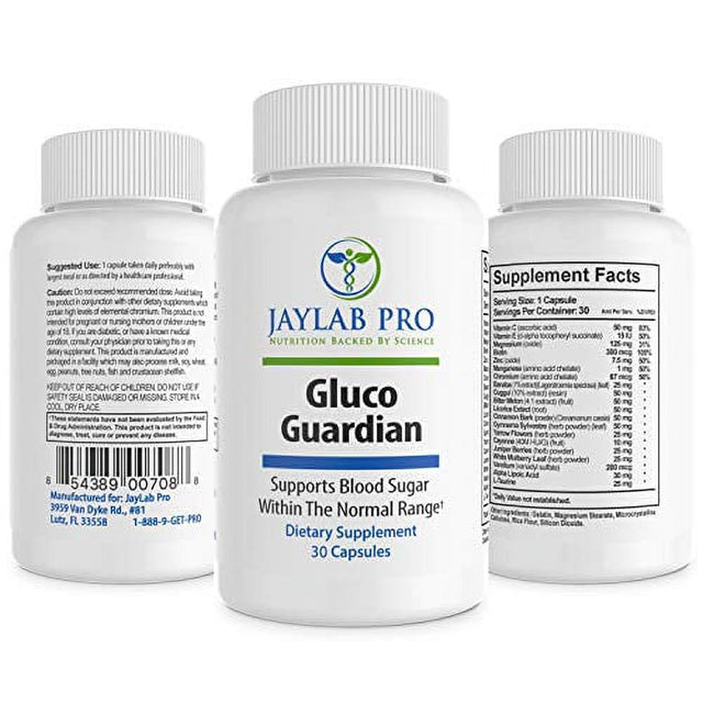 Jaylab Pro Gluco Guardian Blood Sugar Support Supplement - 20 Herbs & Multivitamins for Blood Sugar Control and Balance- Advanced Glucose Support-Sugar Balance Herbal Supplement-Natural Suga