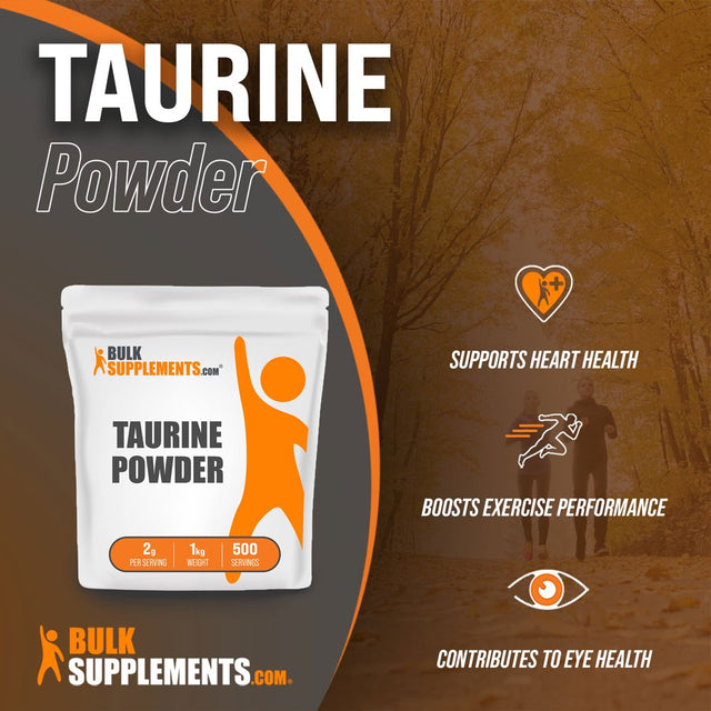 Bulksupplements.Com Taurine Powder, 2000Mg/2G - Brain, Heart, & Muscle Support (1KG - 500 Servings)