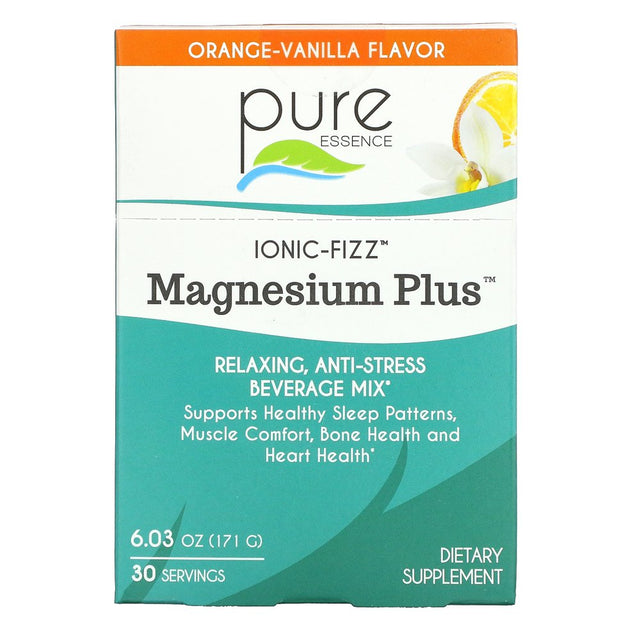 Pure Essence Ionic-Fizz, Magnesium Plus, Orange-Vanilla, 30 Packets, 0.2 Oz (5.7 G) Each