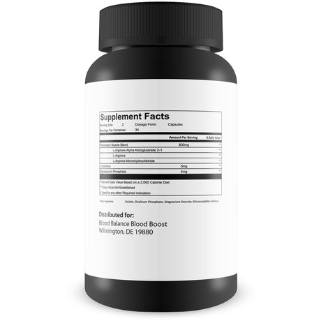 Blood Balance Blood Boost - Amino Acid Blood Flow Supplement for Circulation and Balanced Blood Sugar Support - Improve Blood Flow with L-Arginine - 60 Count