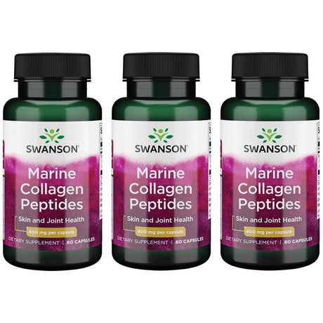 Swanson Type I Hydrolyzed Marine Collagen Peptides 400 Mg 60 Caps 3 Pack