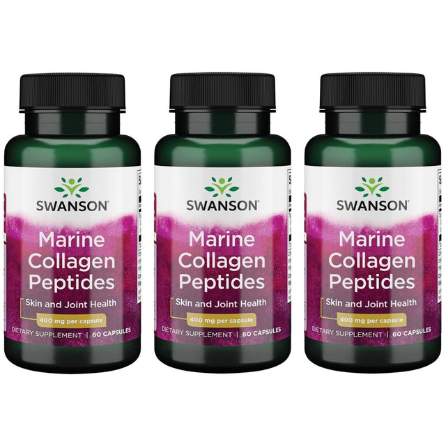 Swanson Type I Hydrolyzed Marine Collagen Peptides 400 Mg 60 Caps 3 Pack