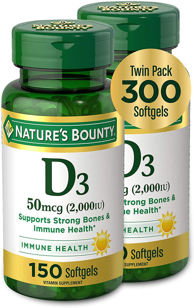 Nature'S Bounty Vitamin D3 2000 IU Softgels 150 Ea (Pack of 2)