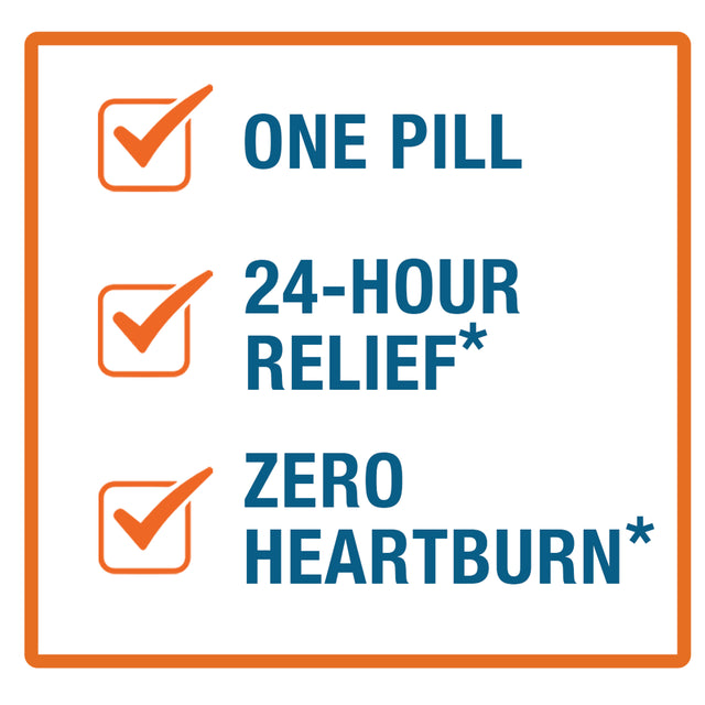 Zegerid OTC Heartburn Relief, 24 Hour Stomach Acid Reducer Proton Pump Inhibitor with Omeprazole and Sodium Bicarbonate, Capsules, 42 Count