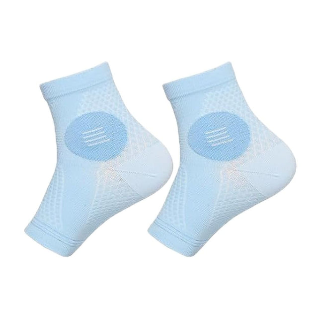 New Design Sports Upgraded Elasticity Blue Color Purple Color Breathable Sweat Absorption Comprex Ankle Sleeves Soothe Relief Compression Socks Nylon Neuropathy Socks BLACK L