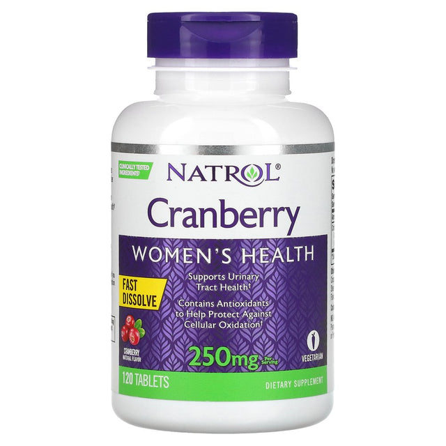 Natrol, Cranberry, Fast Dissolve, Cranberry, 125 Mg, 120 Tablets