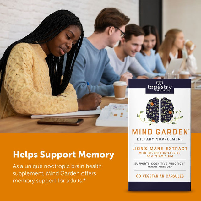 Mind Garden – Cognitive Function and Focus Support – Helps Support Memory - Lion’S Mane Mushroom- Vitamin B12- 60Ct Vegetarian Capsules